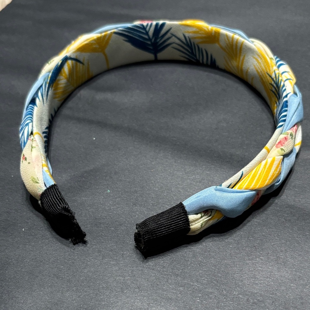Floral Blue and Yellow Headband - Picture 3 of 6